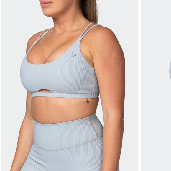 Muscle Nation All Day Rib Bra SMALL White - Picture 3 of 4